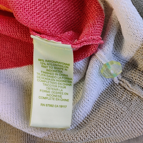 Sigrid Olsen Cardigan Sweater Womens Small Colorful Stripes Preppy Art Teacher - Picture 5 of 9